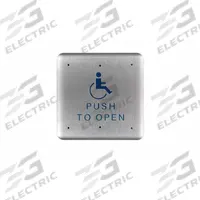 BEA Exit Push Button: 6 in Ht, 5/8 in Dp, 6 in Wd, ADA Compliant, Aluminum/Stainless Steel, Gray (MPN 10PBS61). Key specifications — Product Type: Exit Push Button; Operation Type: Push; ADA Compliant: Yes; Brand: BEA; Color: Gray.