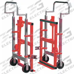 DAYTON Machinery and Equipment Mover: 4,000 lb, 29 in L x 15 in W x 49 in H Overall, 12 in Max Lift (MPN 13V412). Key specifications — Handle Type: Flow-Back; Includes Straps: With Straps; Brand: DAYTON.