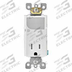 LEVITON Receptacle: Decorator Duplex, 5-15, White, 125V AC, 15 A, 1 Pole / 3 Wire (MPN T6525-W)