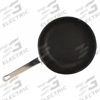 CRESTWARE Fry Pan: Non-Stick, 12 1/2 in Top Dia, Aluminum, Silver, Aluminum, NSF Certified, Chrome (MPN FRY12X). Key specifications — Brand: CRESTWARE; Handle Color: Chrome; NSF Certified: Yes; Product Type: Fry Pan; Body Color: Silver; Handle Material: Aluminum; Body Material: Aluminum; Handle Type: Riveted.