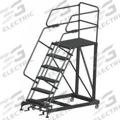 BALLYMORE Mobile Work Platform: 5 ft Platform Ht - Max, 36 in x 36 in, Steel, 800 lb Load Capacity (MPN SEP6-3636). Key specifications — Mobility: Rolling; Brand: BALLYMORE; Color: Gray; Height Adjustability: Fixed Height; Includes Handrails: Handrails Included; Locking Mechanism: Foot-Activated Step Lock; Handrails: Includes Handrails.