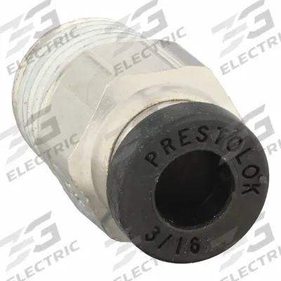 PARKER Push-Fit Fitting: 3/16 in OD x 1/8 in Pipe Size, Push-to-Connect x MNPTF - Nickel-Plated Brass Tube Fittings