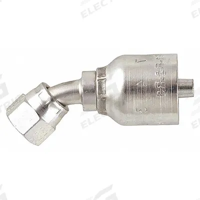Parker Hydraulic Crimp Fitting: Steel x Steel, 45° Elbow, -12 For Hose Dash Size - Parker Crimp Hydraulic Hose Fittings with JIC Connection