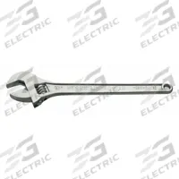 ROTHENBERGER Adjustable Wrench: Chrome Vanadium Steel, Chrome, 12 in Overall Lg, Plain Grip (MPN 70444). Key specifications — attr309359: Chrome; attr324924: ROTHENBERGER; attr309358: Chrome Vanadium Steel.