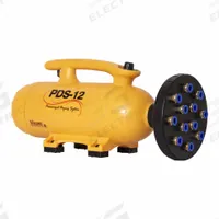 Centrifugal Blower: 160 cfm, 4 hp, Fixed Frame, 115V AC, Variable Speeds, Yellow, Horizontal Only (MPN PDS-12). Key specifications — Product Type: Centrifugal Blower; GFCI Protected: Yes; Number of Speeds: Variable; Housing Material: ABS; Brand: XPOWER; Nominal Voltage: 115V AC.