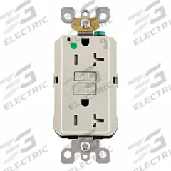 LEVITON Duplex Receptacle Outlet: Hospital Grade, Duplex, 5-20R, Light Almond, 125V AC, 20 A (MPN AFTR2-HGT)