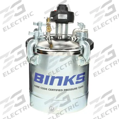 BINKS Paint Pressure Pot: Steel, 2.8 gal Capacity, Direct Drive Agitator - Paint Pressure Tanks
