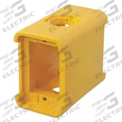HUBBELL WIRING DEVICE-KELLEMS Portable Outlet Box: Portable Outlet Box, 2 Gangs, Yellow (MPN HBL3080F). Key specifications — Color: Yellow; Brand: HUBBELL WIRING DEVICE-KELLEMS.
