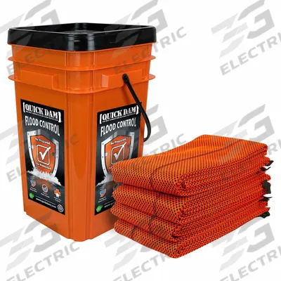 QUICK DAM Flood Barrier: Fresh Water, 3 1/2 in Overall Ht - Water-Activated Flood Barrier Kits