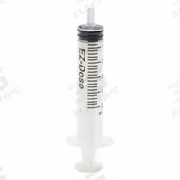EZ DOSE Chromatography Syringe: 5 mL Capacity - mL, Luer Slip, Polypropylene, Polypropylene, Plastc (MPN MEZ5LS). Key specifications — Attachment Type: Luer Slip; Plunger Material: Plastc; Sterile/Non-Sterile: Sterile; Tip Material: Polypropylene; Barrel Material: Polypropylene; Brand: EZ DOSE; Compatible Needles: Luer Slip; Includes Needles: No.