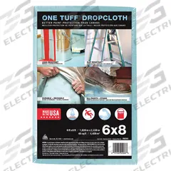 TRIMACO Leakproof and Slip Resistant Drop Cloth: Extra Heavy Duty, Polyester/Pulp, 10 mil Thick (MPN 90088). Key specifications — Color: Blue; Features: Slip-Resistant; Material: Polyester; Brand: TRIMACO.