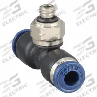 AIGNEP USA Push-Fit Tee Fitting: 5/32 in OD x 5/32 in OD x 5/16 in Pipe Size, Nylon, Black (MPN 85210-53-32). Key specifications — Brand: AIGNEP USA; Thread Size A: #10-32.
