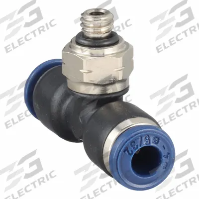 AIGNEP USA Push-Fit Tee Fitting: 5/32 in OD x 5/32 in OD x 5/16 in Pipe Size, Nylon - Nylon & Nickel-Plated Brass Tube Fittings