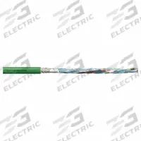 CHAINFLEX Measuring System Cable: Green, PVC Jacket, 50 V Volt (MPN CF884-001). Key specifications — Conductor Grouping: (3) Shielded Twisted Pair 26 AWG/(4) 26 AWG/(2) 26 AWG; Includes Ground: No; Overall Length: Order by the Foot; Minimum Bend Radius Factor - Fixed: 8 x OD; Minimum Bend Radius Factor - Flexible: 12 x OD; Brand: CHAINFLEX.