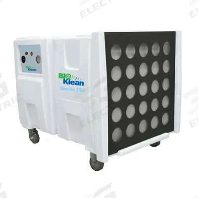 BIOKLEAN Air Scrubber: Polyethylene, Negative Air Pressure/Particulate Filtration - Heavy-Duty Steel Negative Air Machines