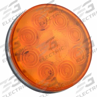 GROTE Stop/Turn/Tail Light: LED, Turn Signal Light, Amber, Round, 4 5/16 in Overall Dia - Turn Signal Lights
