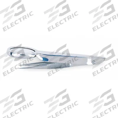 MEDIQUE Splinter Tweezer: Stainless Steel, 4 in Overall Lg - Magnified Medical Tweezers