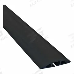 Cable protector: 1 Channels, 3 1/4 in Overall Wd, 9/16 in Overall Ht, 10 ft Lg, Rubber, Black (MPN D-2-LP-10-BK). Key specifications — Color: Black; Brand: ELECTRIDUCT.