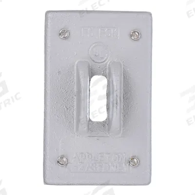 APPLETON ELECTRIC Weatherproof Cover: Aluminum, FD/FS, Square Handles/Toggle Switches, 1 Gangs - Aluminum & Zinc Weatherproof Electrical Box Covers