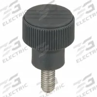 Hand Knob: Knurled, Plastic w/ SS Thread, 3/8"-16 Thread, 20 mm Thread Lg, 34 mm Dia, Gray (MPN K0247.03A4X20). Key specifications — Brand: KIPP; Color: Gray.