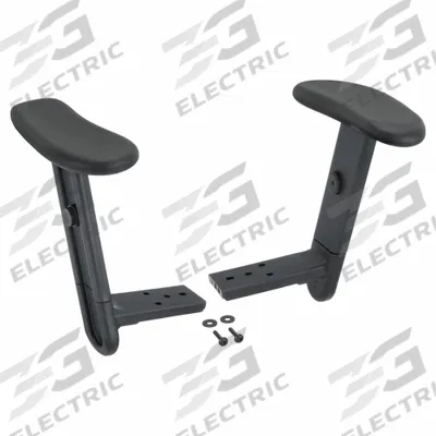 OFFICE STAR Arm Rest: Plastic, Black, 11 in Overall Lg, 3 3/4 in Overall Wd - Armrests