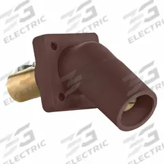 Single Pole Receptacle: Brown, Angled Taper Nose Mating, Double Set Screw Termination, 400 A (MPN 16R27-UH). Key specifications — Series: 16; Receptacle Gender: Male; Brand: LEVITON.