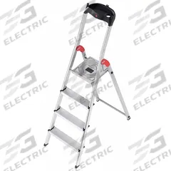 HAILO Platform Stepladder: 5 ft Ladder Size, Aluminum, 330 lb Load Capacity, 13 lb Wt (MPN 9204010008). Key specifications — Brand: HAILO; Included Features: Plastic Top with Storage.