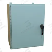HAMMOND Enclosure: Steel, 30 in x 24 in x 16 in, NEMA 12/13/3R/4, Solid Cover, Hinged (MPN HW302416GYHK). Key specifications — Closure Method: Handle; Brand: HAMMOND; Knockouts: Not Included.