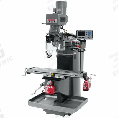 JET Vertical Milling Machine: JTM-949EVS, Belt Drive, 3 hp - Electronic Variable-Speed Vertical Milling Machines with DRO & X-/Y-Axis Powerfeeds