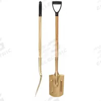AMPCO Edging Spade: Aluminum-Bronze Alloy Blade, D-Grip Handle Type, Fiberglass Handle (MPN 7732). Key specifications — Blade Color: Gold; Handle Color: Wood; Blade Material: Aluminum-Bronze Alloy.