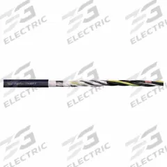CHAINFLEX Motor Cable: 14 AWG Conductor Size, 4 Conductors, Shielded Twisted Pr, PUR Jacket (MPN CFROBOT7-2522C). Key specifications — Conductor Grouping: Shielded Twisted Pair; Conductor Size: 14 AWG; Includes Ground: Yes; Minimum Bend Radius Factor - Flexible: 8 x OD; Minimum Bend Radius Factor - Fixed: 8 x OD; Overall Length: Order by the Foot; Brand: CHAINFLEX.
