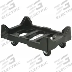 QUANTUM STORAGE SYSTEMS Dolly: 1,000 lb, Plastic Deck, Black, 24 in L x 15 in W x 8 in H Deck, 4 in (MPN DLY-2415). Key specifications — Brand: QUANTUM STORAGE SYSTEMS; Color: Black; With Tow Eye: No.