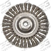 WEILER Wire Wheel Brush: Stainless Steel Stringer Bead, 4" Dia x 3/16" Wd, M10 x 1.25 Arbor (MPN 96097). Key specifications — Brand: WEILER.