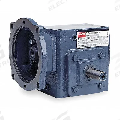 Dayton Speed Reducer: 50:1, 35 RPM, 1.5 hp Input Max, 1857 in-lb Output Max, Round - Direct-Drive Right-Angle Speed Reducers