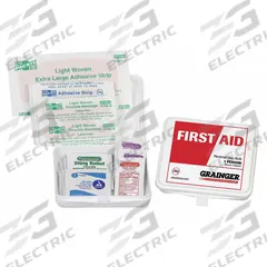 FIRST AID ONLY First Aid Kit and Housing: Gen Purpose, 1 People Served, 20 Components, Plastic (MPN 54549). Key specifications — Adhesive Bandages Included: (2) Knuckle Bandages; Application: General Purpose; Brand: FIRST AID ONLY; Housing Color: White; Housing Material: Plastic; Includes Oral or Inhalant Medication: No Medication Included; Mountable: Portable; Oral and Inhalant Medicinals Included: No Oral/Inhalant Medicinals.