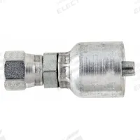 PARKER Hydraulic Crimp Fitting: Steel x Steel, Straight, -16 For Hose Dash Size, Female x Genderless (MPN 10677-12-16). Key specifications — Fitting Gender: Female x Genderless; Fitting Connection Type: JIC x Crimp; Thread Size: 1-1/16"-12; For Hose Dash Size: -16; Brand: PARKER.