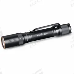 FENIX LIGHTING Flashlight: 350 lm, 225 min Run Time at Max. Brightness, 125.9 m Max Beam, Black (MPN E20 V2.0). Key specifications — Brand: FENIX LIGHTING; Battery Requirements - Broad: Includes 2 AA.