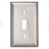 HUBBELL Wall Plate: Toggle, 1 Gang, Silver, Std Size (MPN SS1). Key specifications — Brand: HUBBELL; Material: Stainless Steel.
