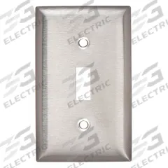 HUBBELL Wall Plate: Toggle, 1 Gang, Silver, Std Size (MPN SS1). Key specifications — Brand: HUBBELL; Material: Stainless Steel.