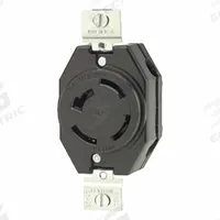 LEVITON Locking Receptacle: Non-NEMA, Black, 120/208V AC, 20 A Current Rating, 4 Poles, 4 Wires (MPN 7410-B). Key specifications — Brand: LEVITON.