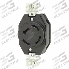 LEVITON Locking Receptacle: Non-NEMA, Black, 120/208V AC, 20 A Current Rating, 4 Poles, 4 Wires (MPN 7410-B). Key specifications — Brand: LEVITON.