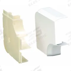 LEGRAND Flat Elbow: CableSmart 40N2, 4 in Wd, 2 in Ht, Plastic, White (MPN 40N2F11WH). Key specifications — Series: CableSmart 40N2; Material: Non-Metallic; Color: White; For Use With: 40N2 Raceways; Brand: LEGRAND; Item: 90 Degree Flat Elbow.