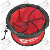 MILWAUKEE Bucket Bag: 11 13/16 in W x 11 in H x 11 13/16 in L, Red, Canvas, 8 Pockets, Drawstring (MPN 48-22-8170). Key specifications — attr1118525: MILWAUKEE; attr1118517: Stackable; attr1125037: Red; attr1125041: Canvas; attr1203718: Yes.