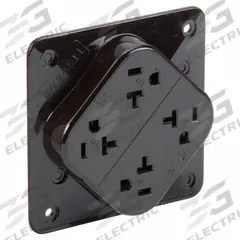 HUBBELL Receptacle: Quad, 5-20, Brown, 125V AC, 20 A, 2 Pole / 3 Wire (MPN HBL420)