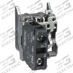 SCHNEIDER Contact Block: 22 mm Panel Mounting Size, 1NO, Momentary, ZB4 Series (MPN ZB4BZ101). Key specifications — Switch Action: Momentary; Terminal Connection Type: Screw Clamp Terminals; Brand: SCHNEIDER; Compatible with Series: ZB4.