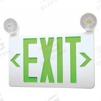 Exit Sign with Emergency Lights: White, 1 or 2 Faces, Green, LED, Ceiling/Wall, Nickel Cadmium (MPN 40CP87). Key specifications — Voltage: 120/277V AC; Self Diagnostics: No; Housing Color: White; Brand: APPROVED VENDOR; Directional Indicators: Universal Field Selectable Chevrons; Lighting Technology: LED; Remote Capable: No; Text Color: Green.