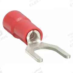 GRAINGER Fork Terminals: Red, Vinyl, #10 Stud Size, 22 AWG – 16 AWG Wire Range, Std Fork, 600 V (MPN 5WHE6). Key specifications — Barrel Style: Funnel Entry; Manufacturer Part Number: 5WHE6; Brand: GRAINGER.