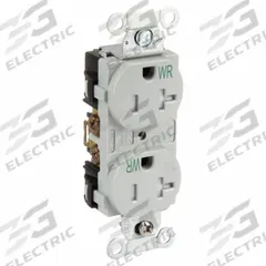 HUBBELL Receptacle: Duplex, 5-20, Gray, 125V AC, 20 A, 2 Pole / 3 Wire (MPN BR20GRYWRTR)