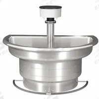 BRADLEY Wash Fountain: Silver, Stainless Steel, Semi-Circular, 54 in Overall Wd, 4 Stations (MPN S93-531). Key specifications — Bowl Shape: Semi-Circular; Drain Type: Central Rising, Supplied from Above; Color: Silver; Brand: BRADLEY; Series: Stainless Steel Classic; Sink Material: Stainless Steel; ADA Compliant: Not ADA Compliant.