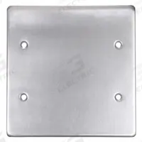 HUBBELL KILLARK Weatherproof Cover: Copper-Free Aluminum, FD/FS, Blank Cover, 2 Gangs, 3R, Gray (MPN 2FB). Key specifications — Brand: HUBBELL KILLARK; Color: Gray; Compatible with Product Type: Blank Cover; Compatible with Series: FS; Mounting Orientation: Horizontal or Vertical.